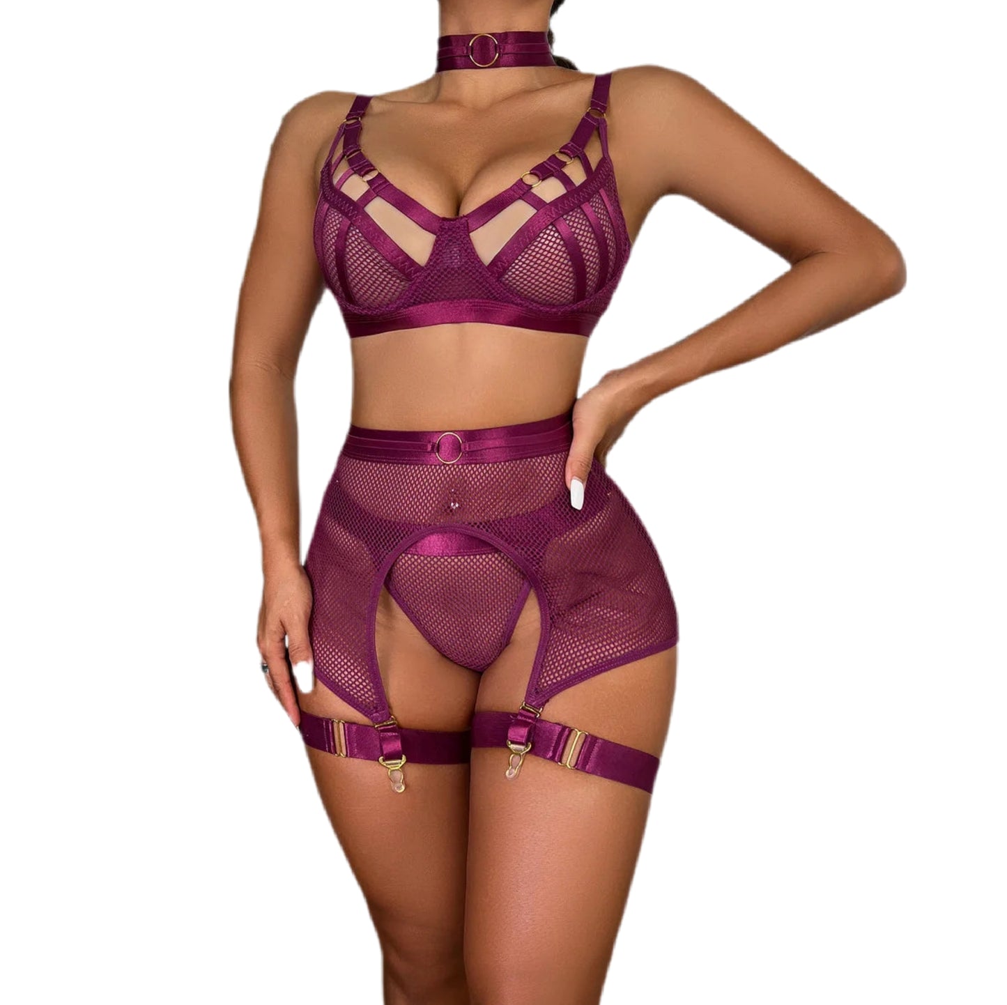 Ensemble Lingerie Sexy Femme – Tenue Érotique Ultra Féminine avec Soutien-Gorge et Culotte
